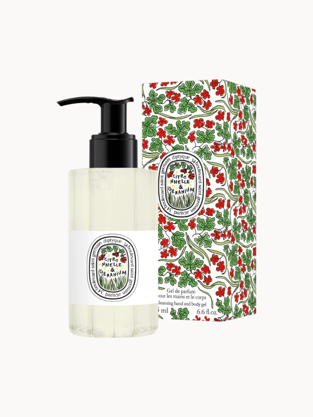 Zitronengras & Geranie - Parfümiertes Waschgel für Hände und Körper