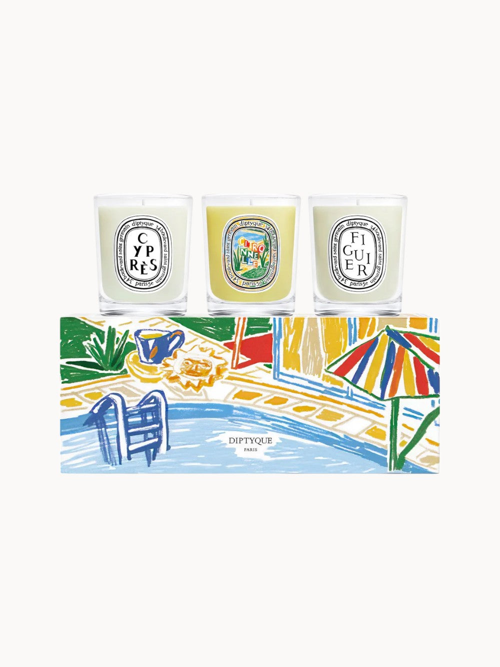 Mini Kerzen Set 3x70g Zypresse, Feigenbaum, Zitronengras