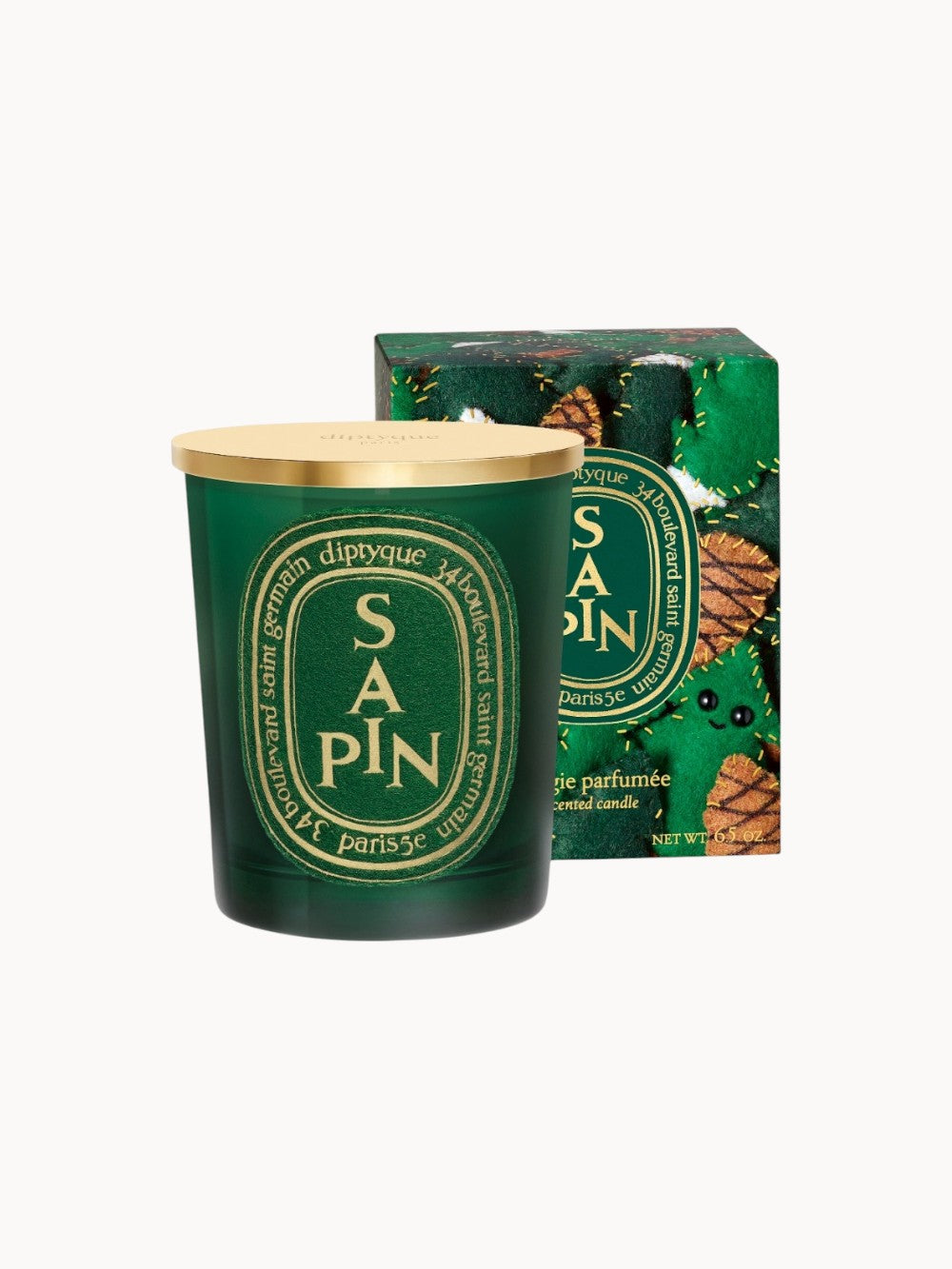 Sapin (Tanne) - Klassische Kerze mit goldenem Deckel