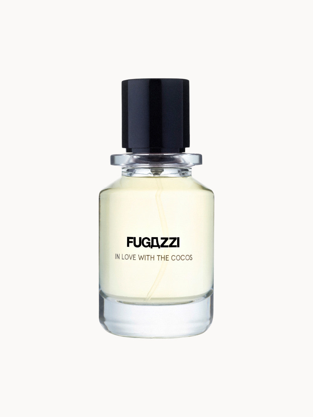 In Love with the Cocos – Cremig‑fruchtiger Unisex‑Nischenduft von Fugazzi (seit 2020) mit Kopfnoten aus Bergamotte & Zitrone, Herz aus Kokoswasser, Orangenblüte, Geranie & Rose, und warmer Basis aus Amber, Moschus & Ambrette – pure Sommer‑Urlaubspoesie