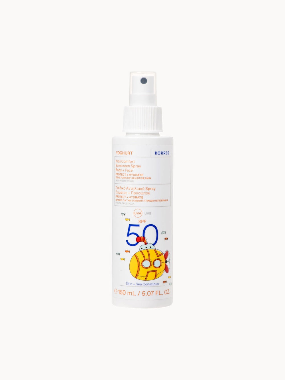 YOGHURT Komfort Sonnenschutzspray für Kinder für Gesicht & Körper SPF50