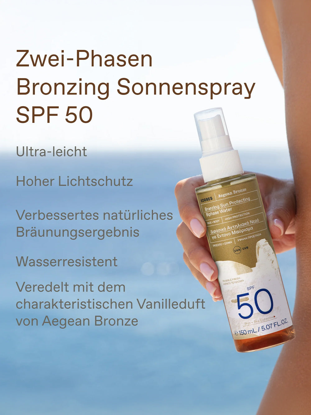 AEGEAN BRONZE Zwei-Phasen Bronzing Sonnenspray SPF 50