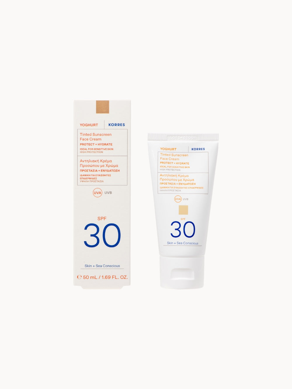YOGHURT Barwiony krem przeciwsłoneczny do twarzy SPF30 