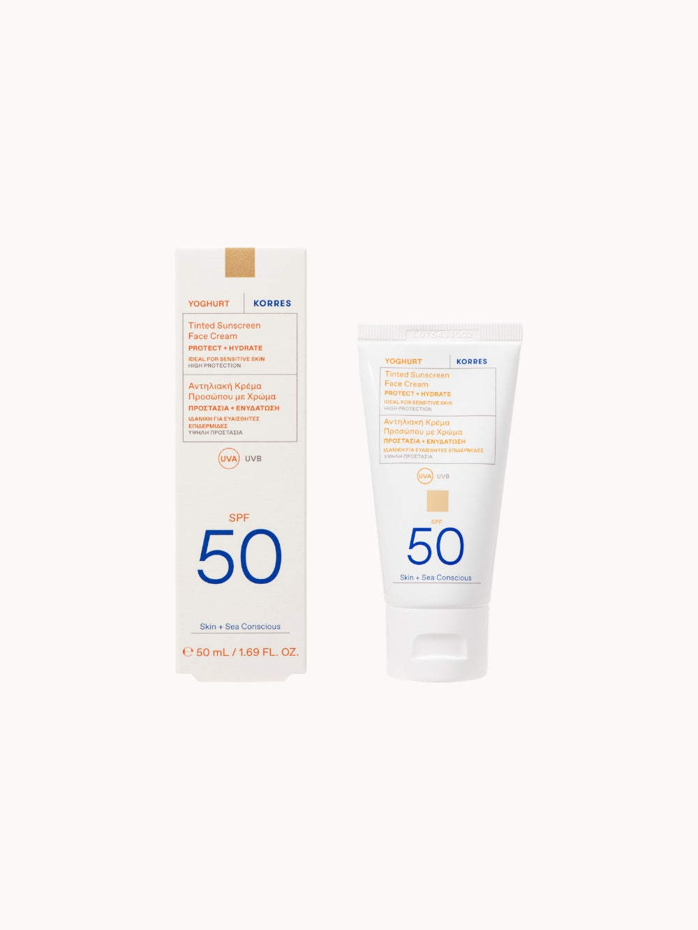 YOGHURT Barwiony krem przeciwsłoneczny do twarzy SPF50 